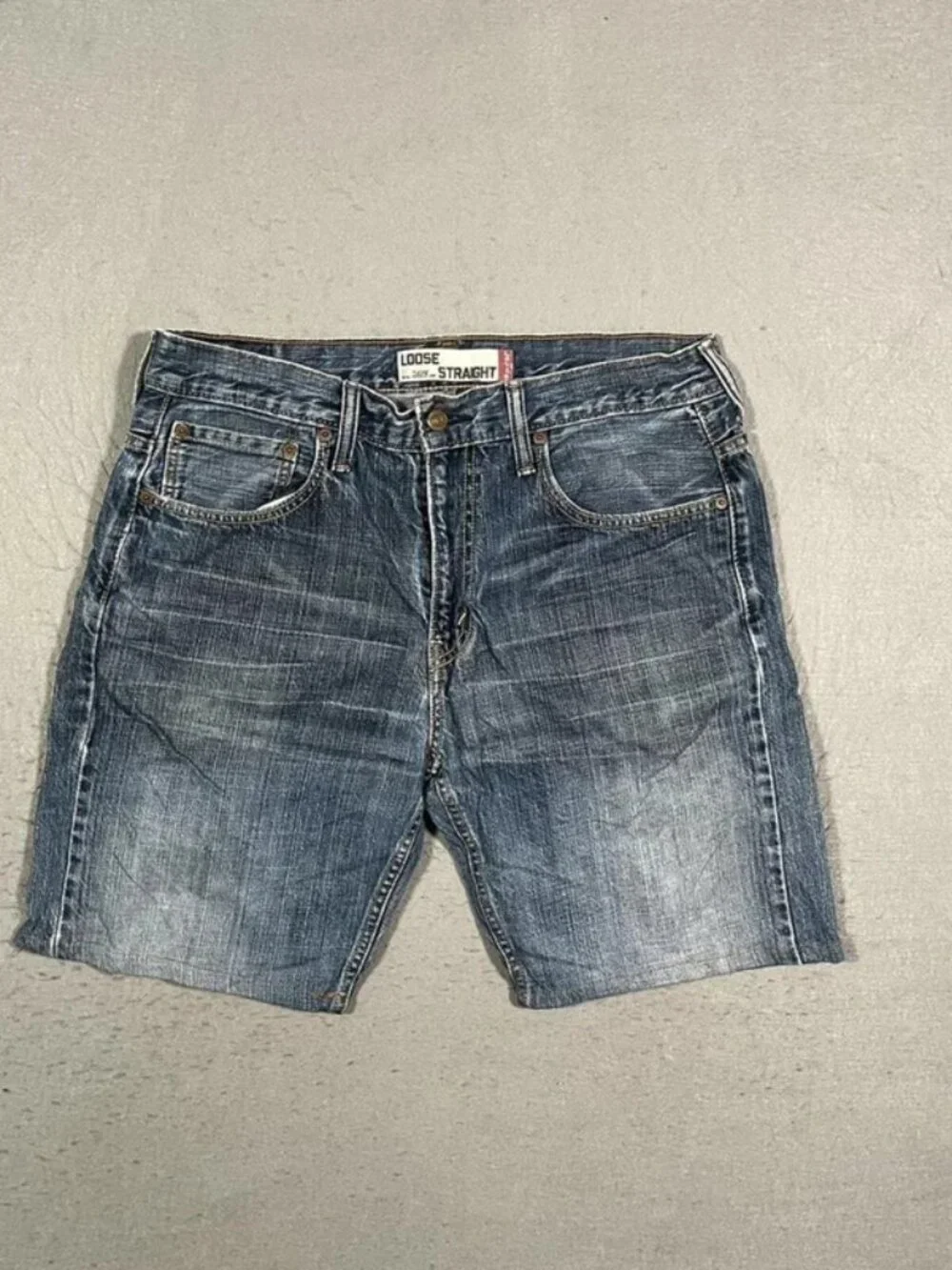 Levi’s 569 Blue Baggy Denim Shorts Y2K Skater W33 I9